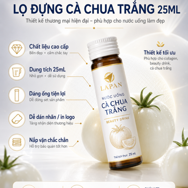 Bao bì chai lọ cho sản phẩm collagen giúp tăng hình ảnh chuyên nghiệp